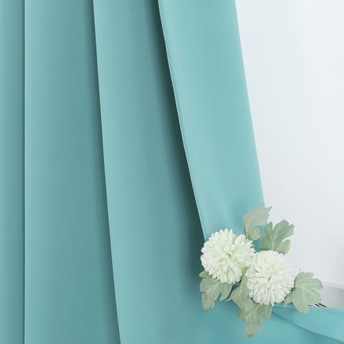 ChrisDowa Grommet Blackout Curtains for Bedroom and Living Room - 2 Panels Set Thermal Insulated Room Darkening Curtains