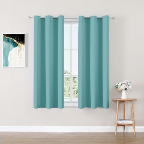 ChrisDowa Grommet Blackout Curtains for Bedroom and Living Room - 2 Panels Set Thermal Insulated Room Darkening Curtains