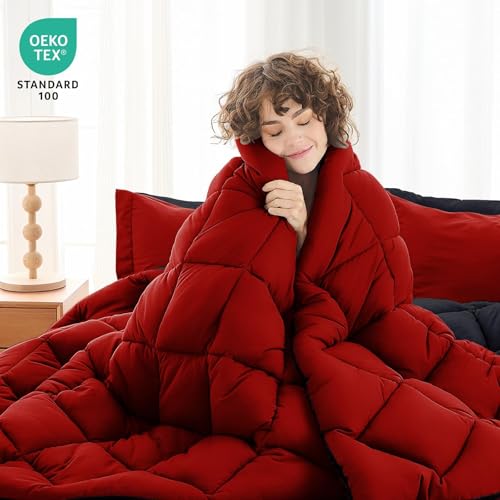 MUXHOMO 7-Piece Reversible All-Season Comforter Set