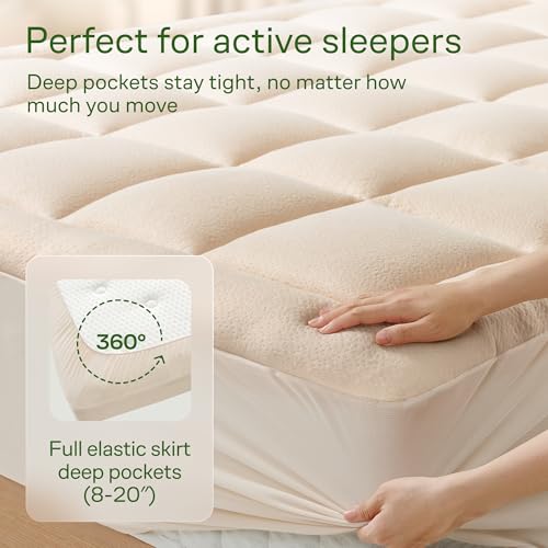 Niagara Sleep Solution Ultra Soft Mattress Topper - Rayon Derived from Bamboo Pillow Top Mattress Pad for Back Pain Relief - Naturally Cooling for Hot Sleepers