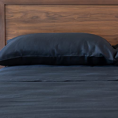 Huddleson Linen Sheet Set Breathable French Flax Woven in Italy European Luxury Quality Sheets
