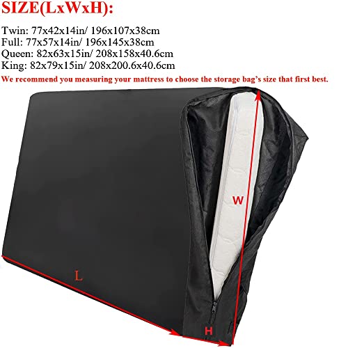 Futon Mattresses，Waterproof Mattress Cover Bag for Moving and Storage Reusable Tarp with Gray King Size Protector 208x200.6x40.6cm