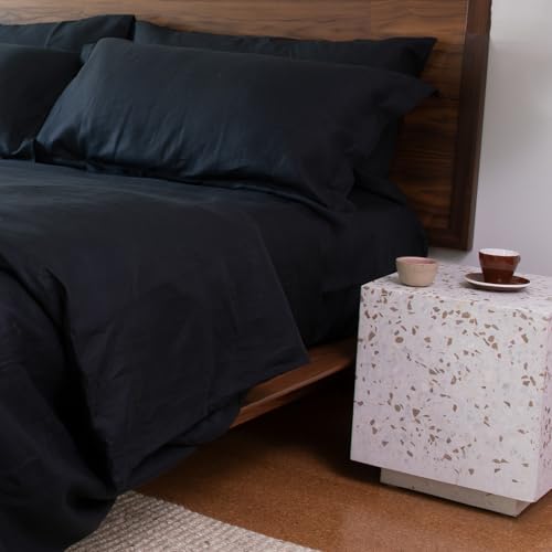 Huddleson Linen Sheet Set Breathable French Flax Woven in Italy European Luxury Quality Sheets