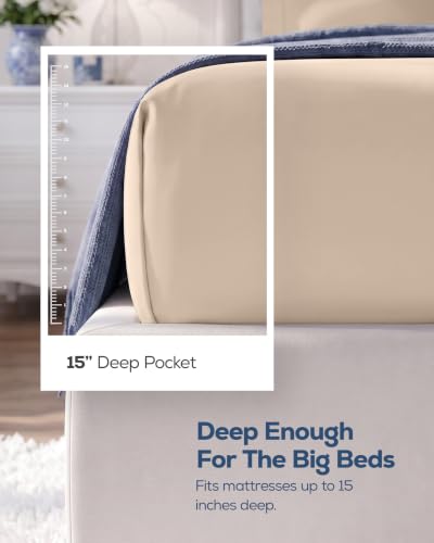 Fitted Sheet, Ultra Soft Fits Up to 16 Inch Deep Pocket