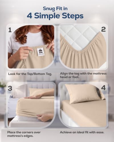 Fitted Sheet, Ultra Soft Fits Up to 16 Inch Deep Pocket