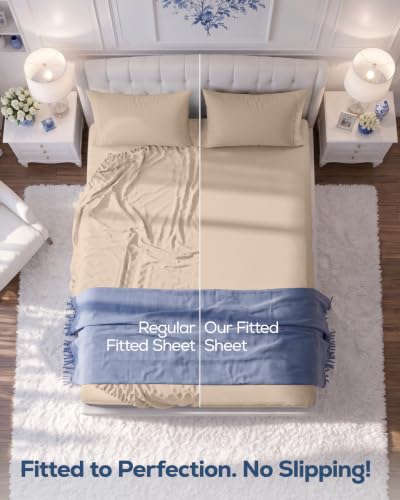 Fitted Sheet, Ultra Soft Fits Up to 16 Inch Deep Pocket