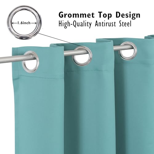 ChrisDowa Grommet Blackout Curtains for Bedroom and Living Room - 2 Panels Set Thermal Insulated Room Darkening Curtains