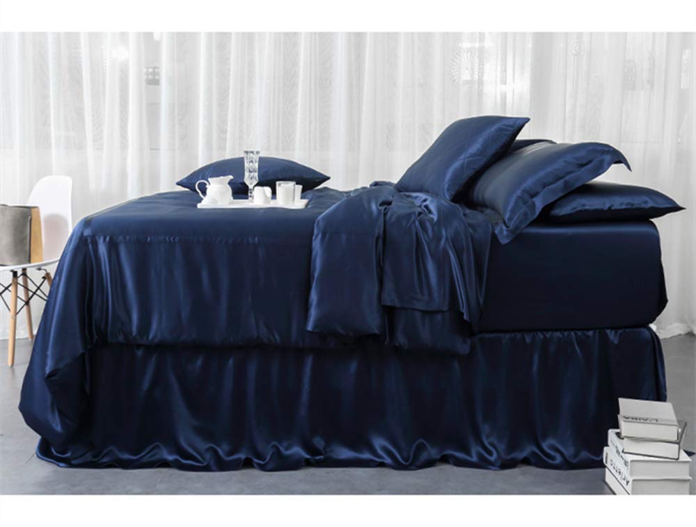Orose 4Pcs 30 Momme Silk Sheets Set Seamless Custom,Thick, Deep Pocket 100% Charmeuse Mulberry Silk Bedding Top Flat Bottom Fitted