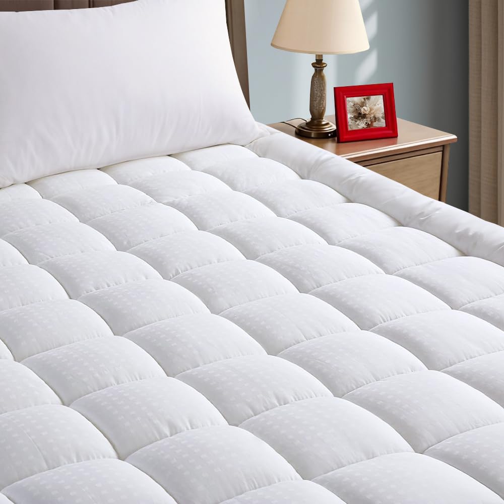 EASELAND Mattress Pad Cover Cotton Top 8-21" Deep Pocket Pillow Top Mattress Topper