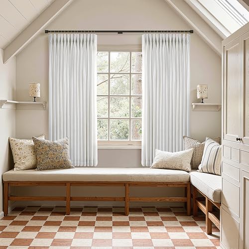 Triple Pinch-Pleated Light-Filtering Linen Curtains