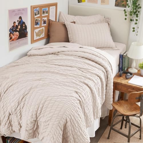 HYMOKEGE Comforter Set Seersucker 7 Pieces, All Season Luxury Bed in a Bag for Bedroom, Bedding Set with Comforters, Sheets, Pillowcases & Shams
