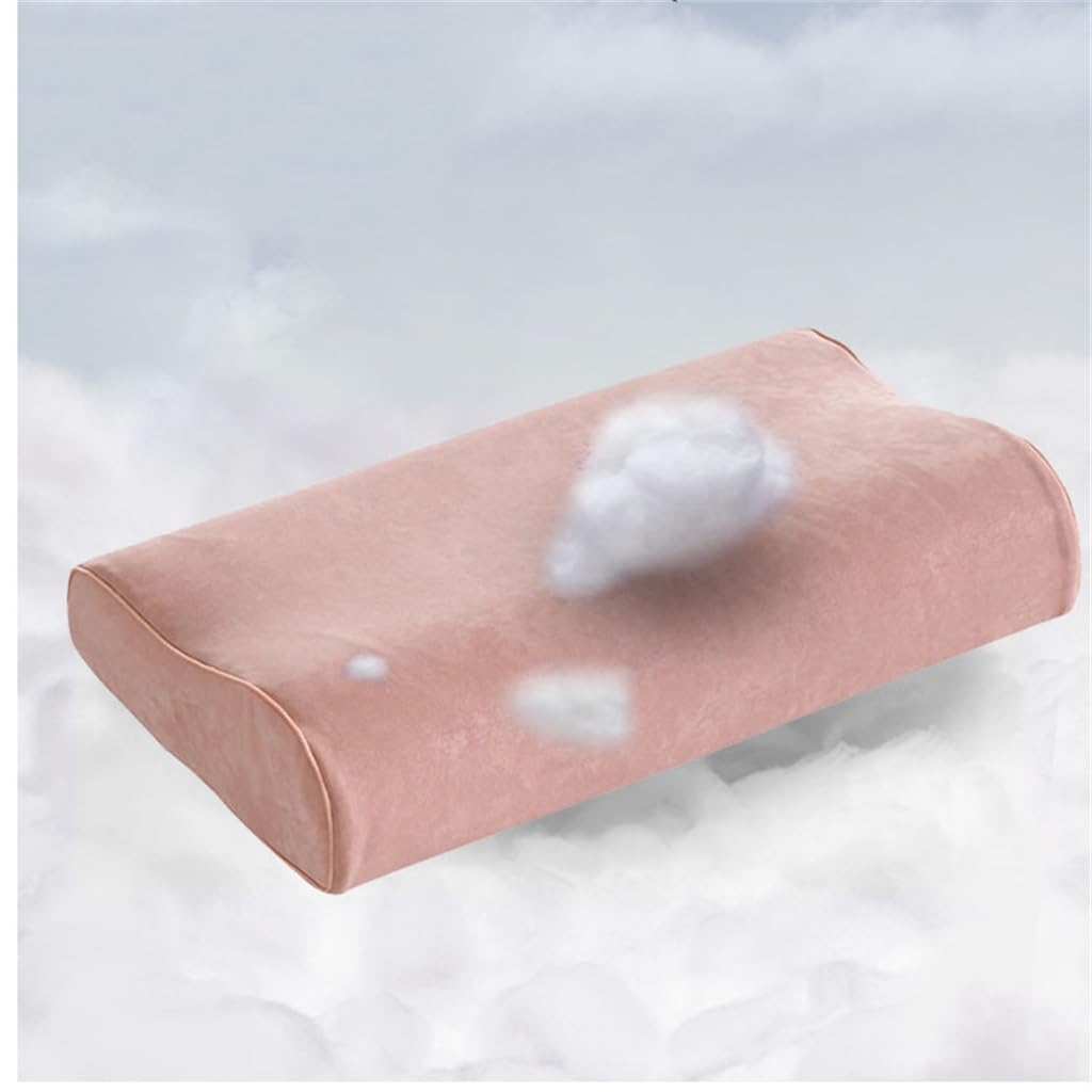 UMKLSW Comfortable Wavy Neck Support Natural High and Low Memory Foam Pillow Pinks Slow Rebound