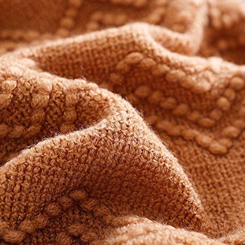 BOURINA Throw Textured Solid Soft Sofa Throw Couch Cover Knitted Decorative Blanket