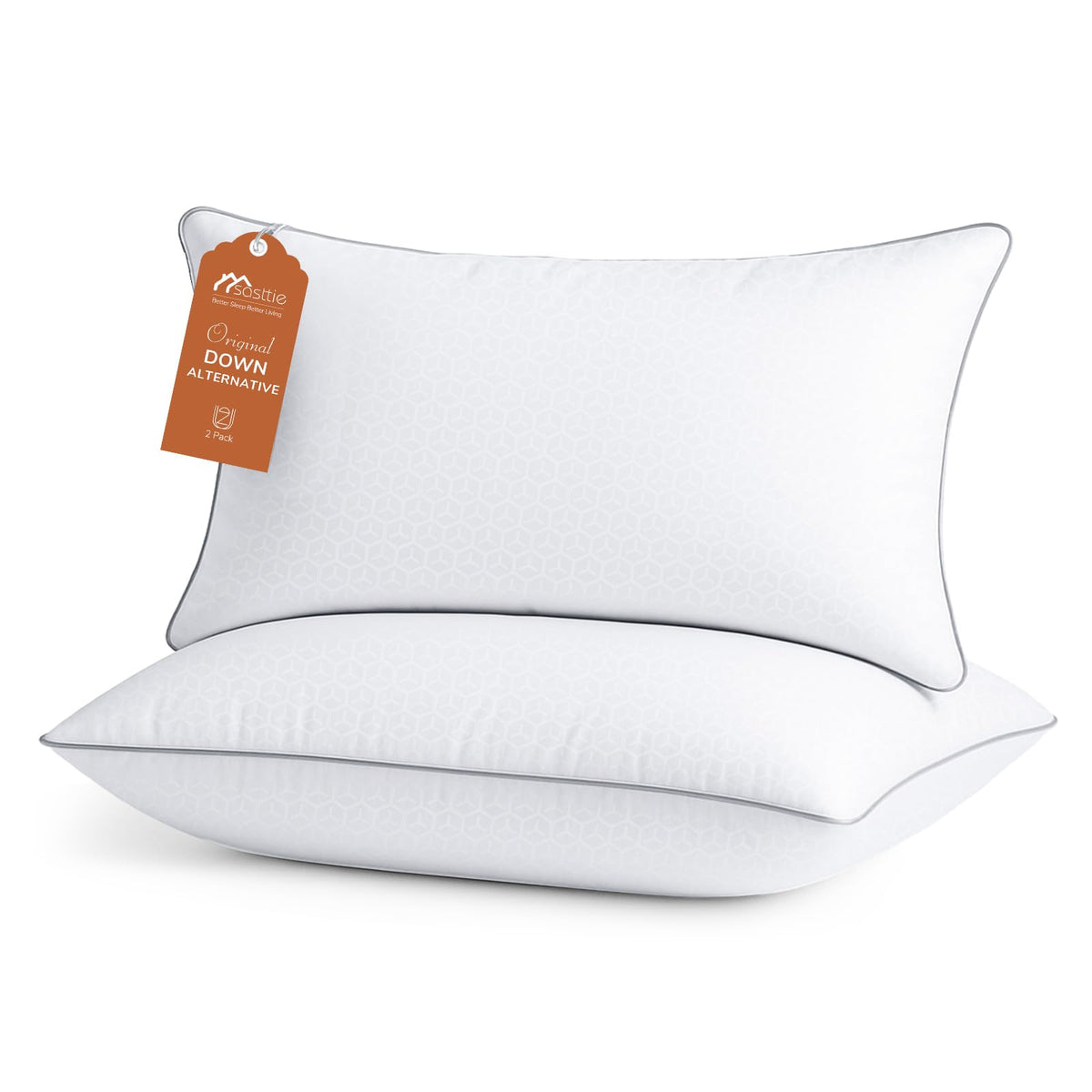 Sasttie 2-Pack Firm Down-Alternative Bed Pillows