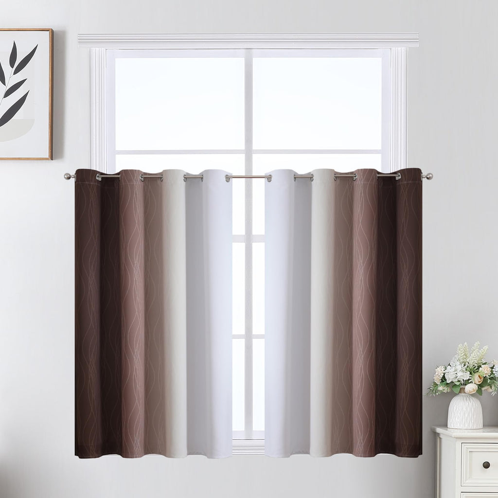 Estelar Textiler Ombre Blackout Curtains for Bedroom 2 Panels Set