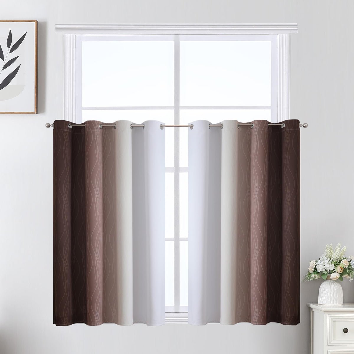 Estelar Textiler Ombre Blackout Curtains for Bedroom 2 Panels Set