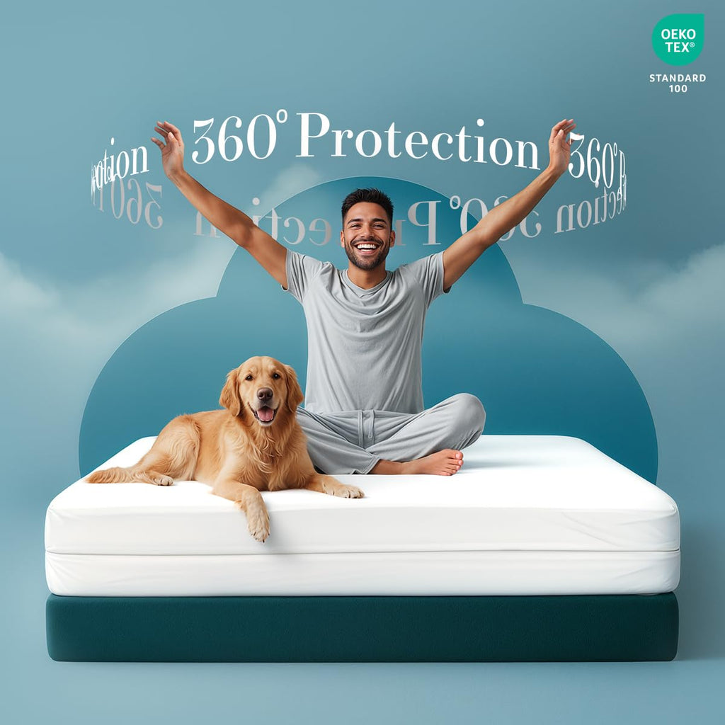 Utopia Bedding Zippered Mattress Encasement, 100% Waterproof Bed Bug and Dust Mite Proof Mattress Protector, Absorbent Six-Sided Mattress Cover