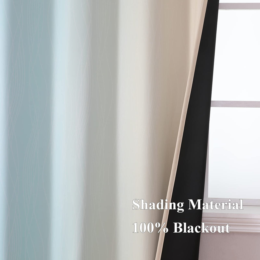 Estelar Textiler Ombre Blackout Curtains for Bedroom 2 Panels Set