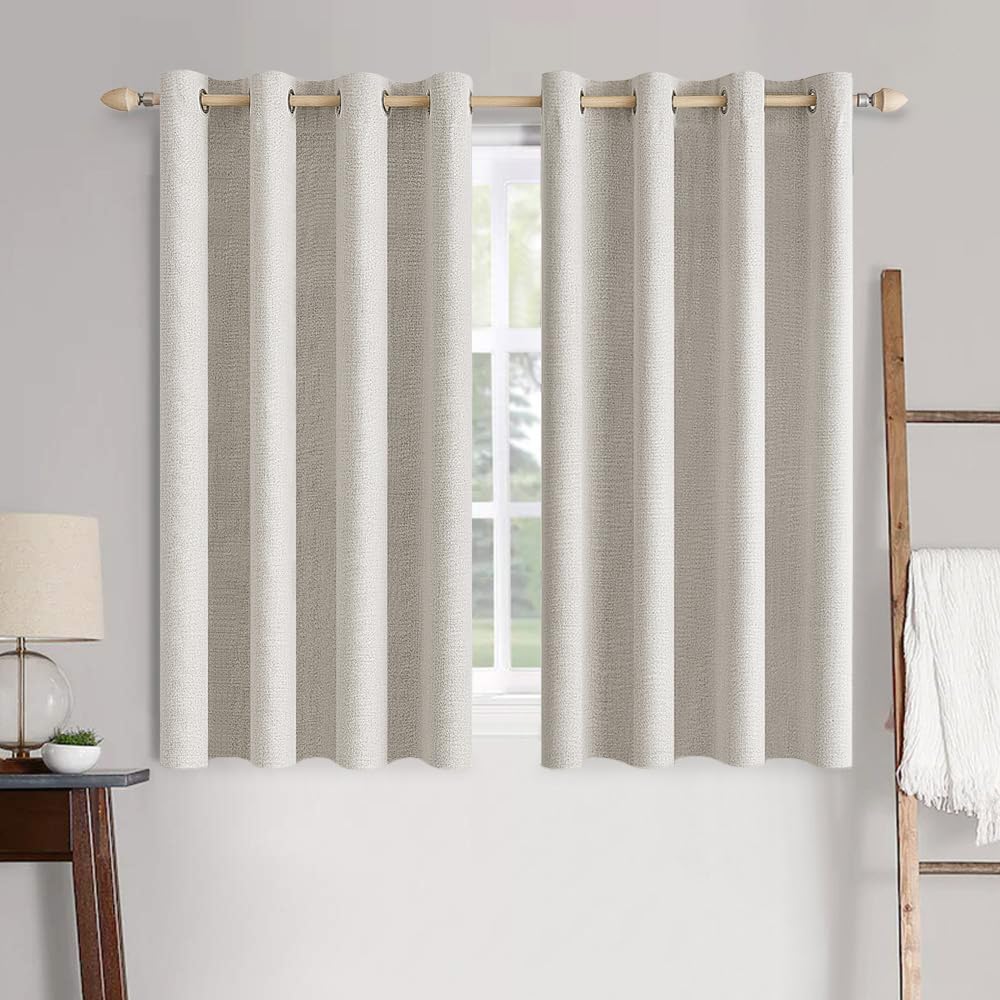 MIULEE Linen-Textured Thermal Insulated Blackout Curtains