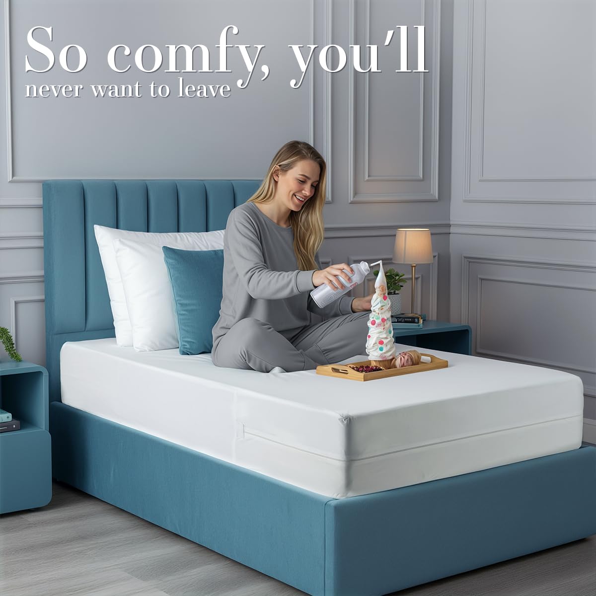 Utopia Bedding Zippered Mattress Encasement, 100% Waterproof Bed Bug and Dust Mite Proof Mattress Protector, Absorbent Six-Sided Mattress Cover