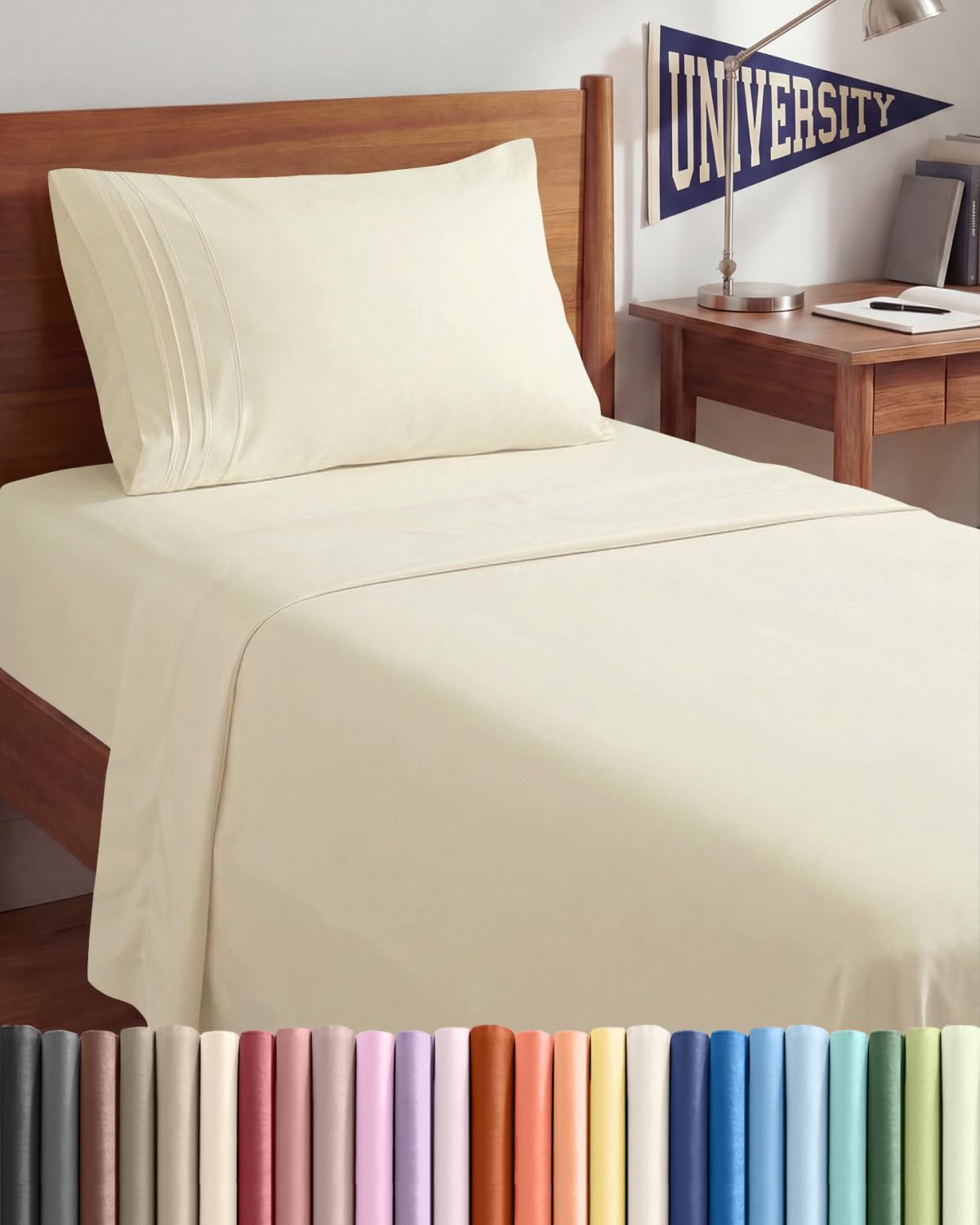 CGK Unlimited 4 Piece Sheet Set - Ultra-Soft, Breathable & Cooling Bed Sheets Set - Hotel Luxury Bedding for Women & Men with Deep Pockets - Wrinkle & Fade Free - Oeko-Tex
