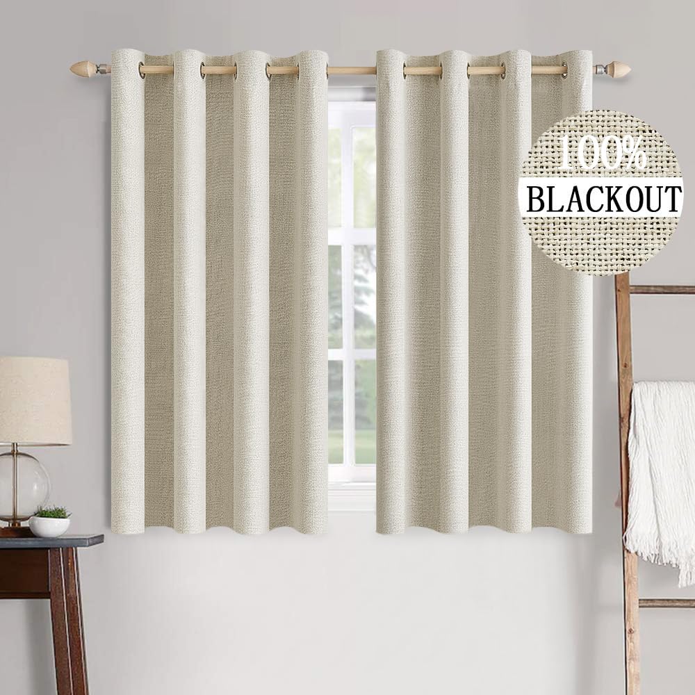 MIULEE Linen-Textured Thermal Insulated Blackout Curtains