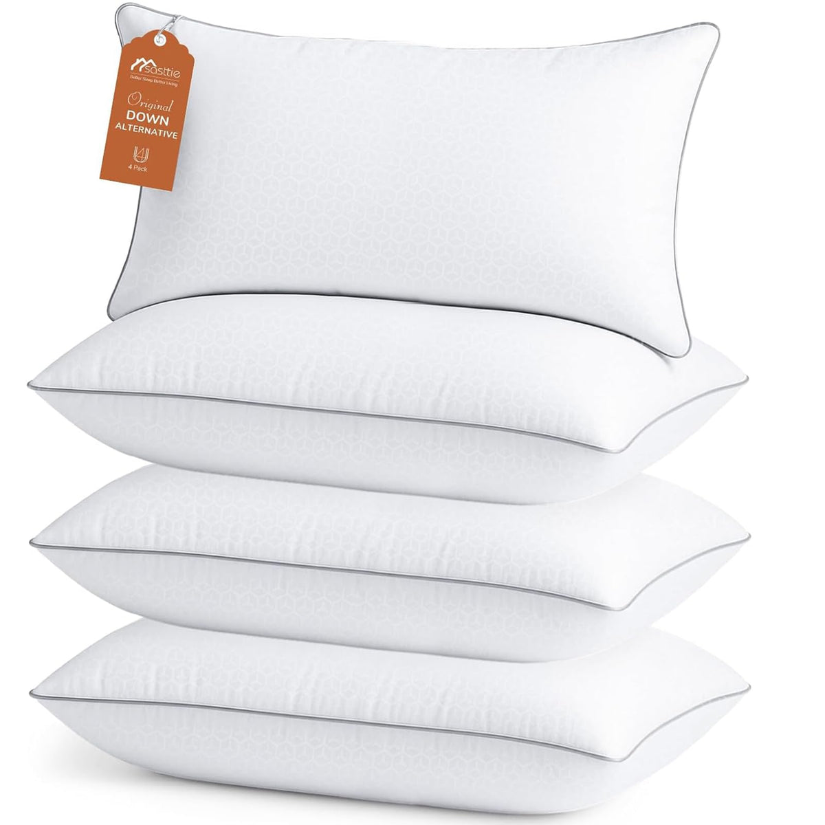 Sasttie 2-Pack Firm Down-Alternative Bed Pillows