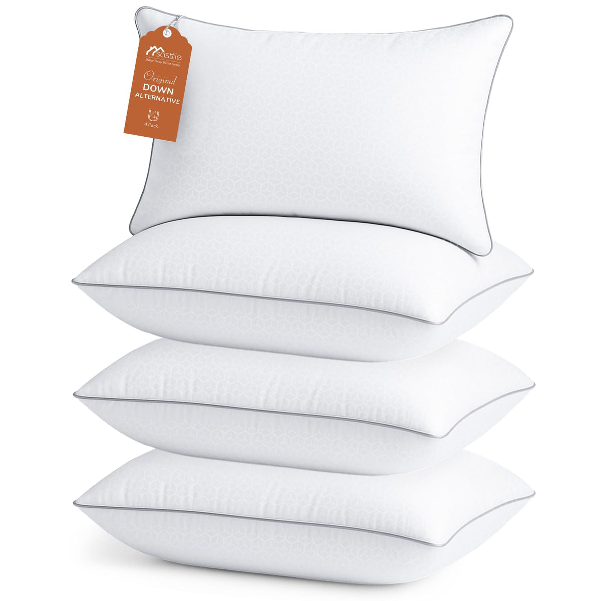 Sasttie 2-Pack Firm Down-Alternative Bed Pillows