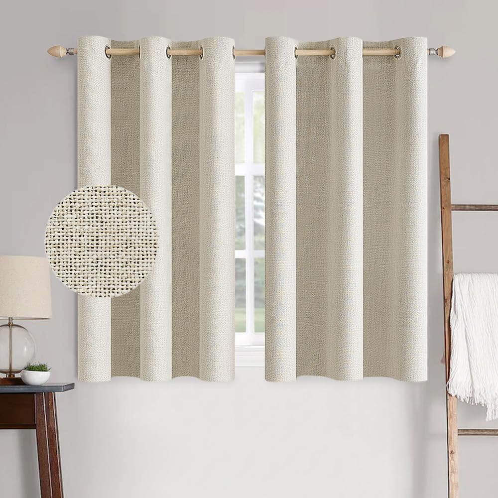 MIULEE Linen-Textured Thermal Insulated Blackout Curtains