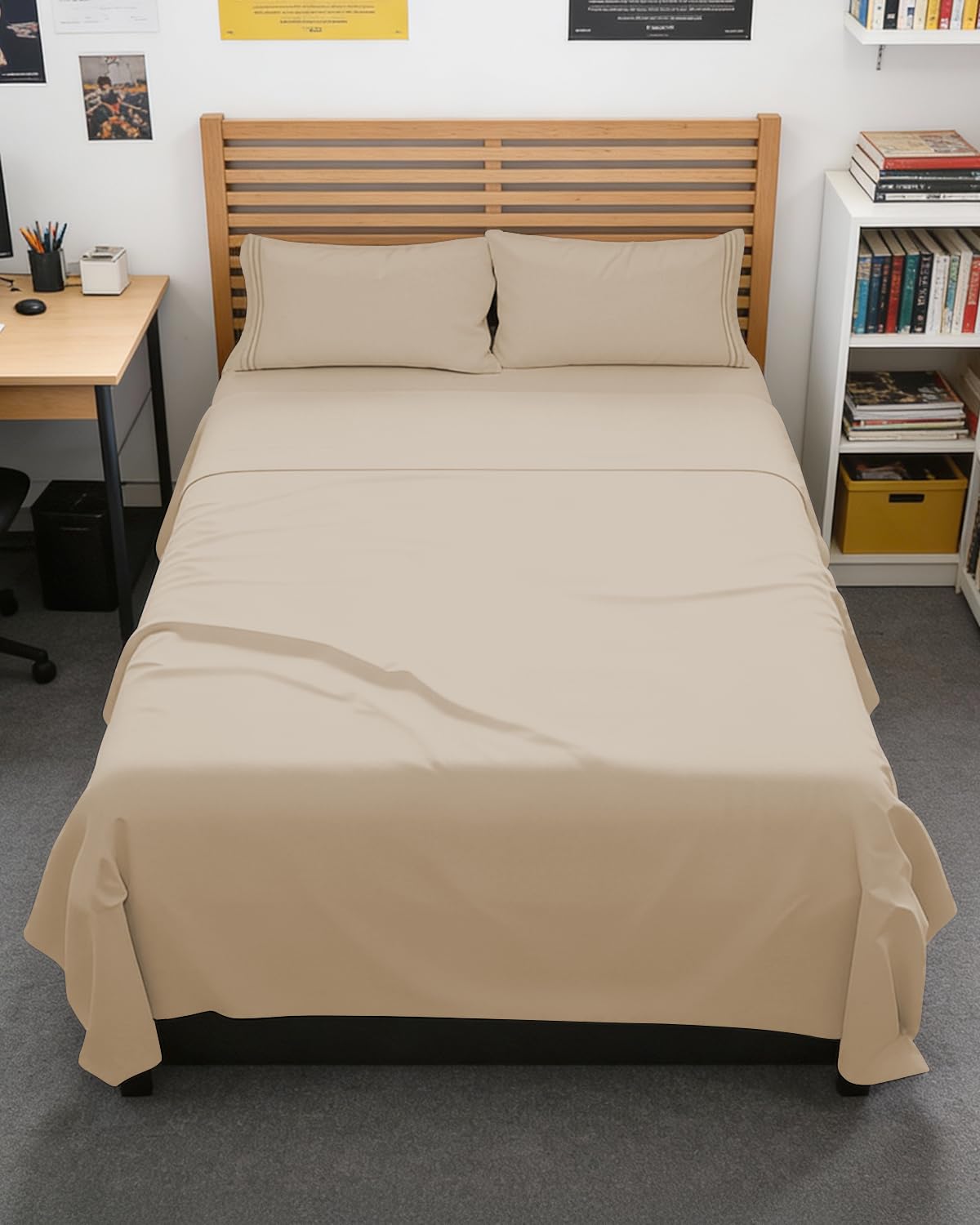 CGK Unlimited 4 Piece Sheet Set - Ultra-Soft, Breathable & Cooling Bed Sheets Set - Hotel Luxury Bedding for Women & Men with Deep Pockets - Wrinkle & Fade Free - Oeko-Tex
