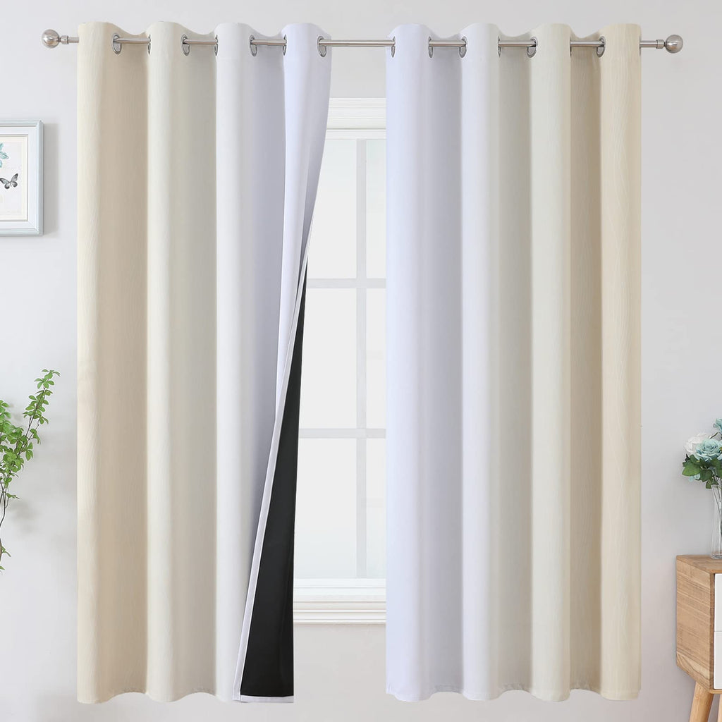 Estelar Textiler Ombre Blackout Curtains for Bedroom 2 Panels Set