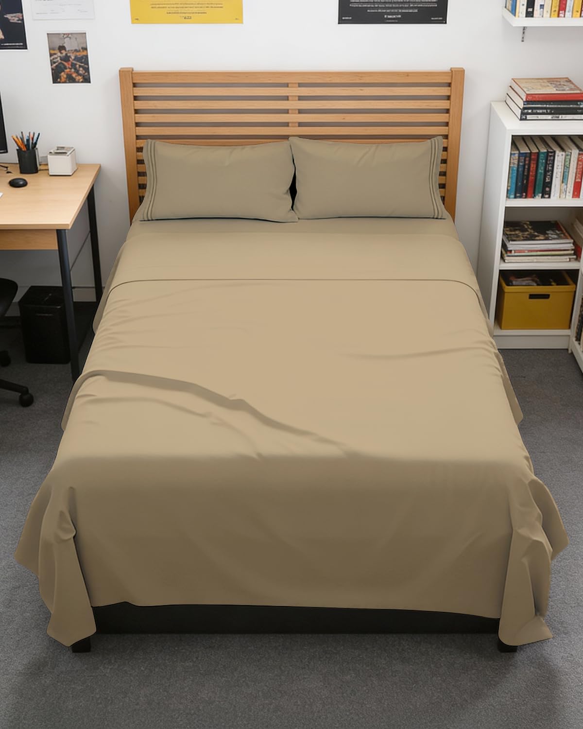 CGK Unlimited 4 Piece Sheet Set - Ultra-Soft, Breathable & Cooling Bed Sheets Set - Hotel Luxury Bedding for Women & Men with Deep Pockets - Wrinkle & Fade Free - Oeko-Tex