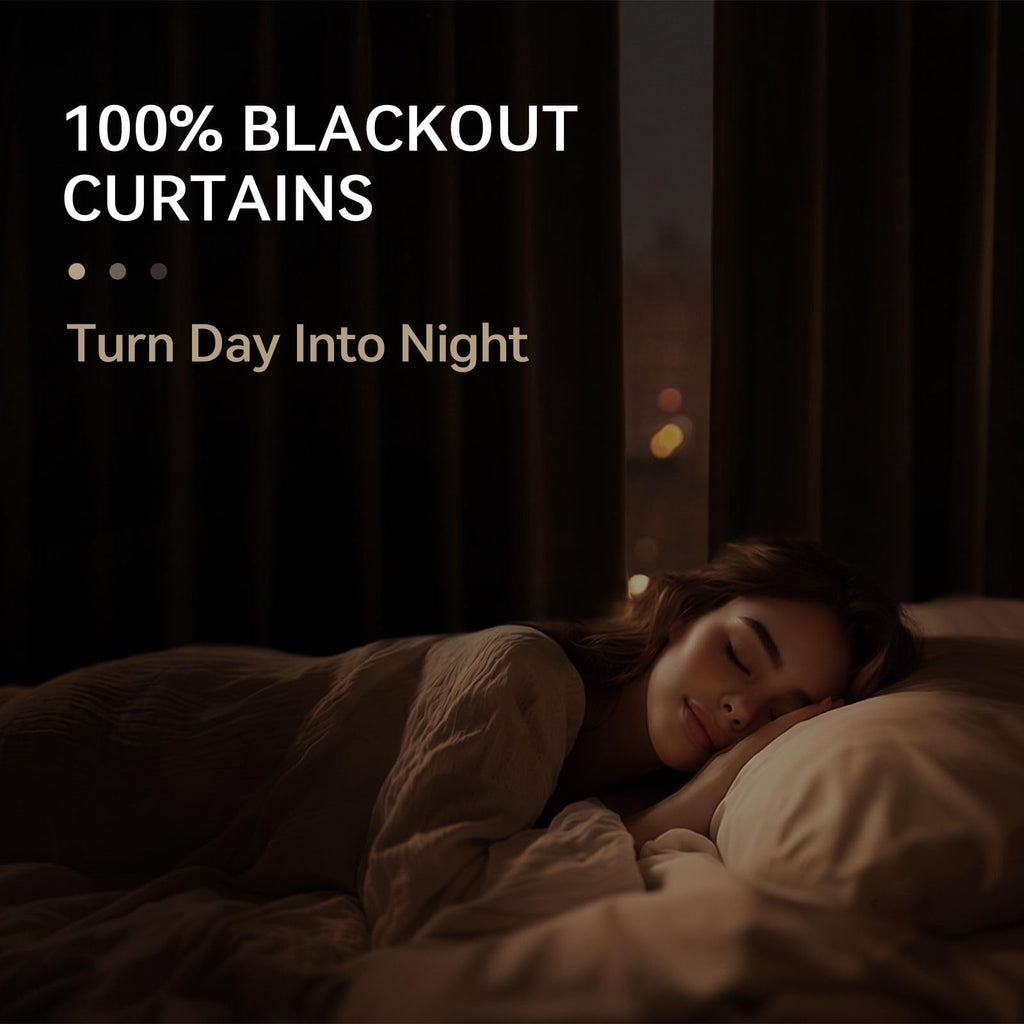 Linen Total Blackout Curtains for Bedroom Living Room