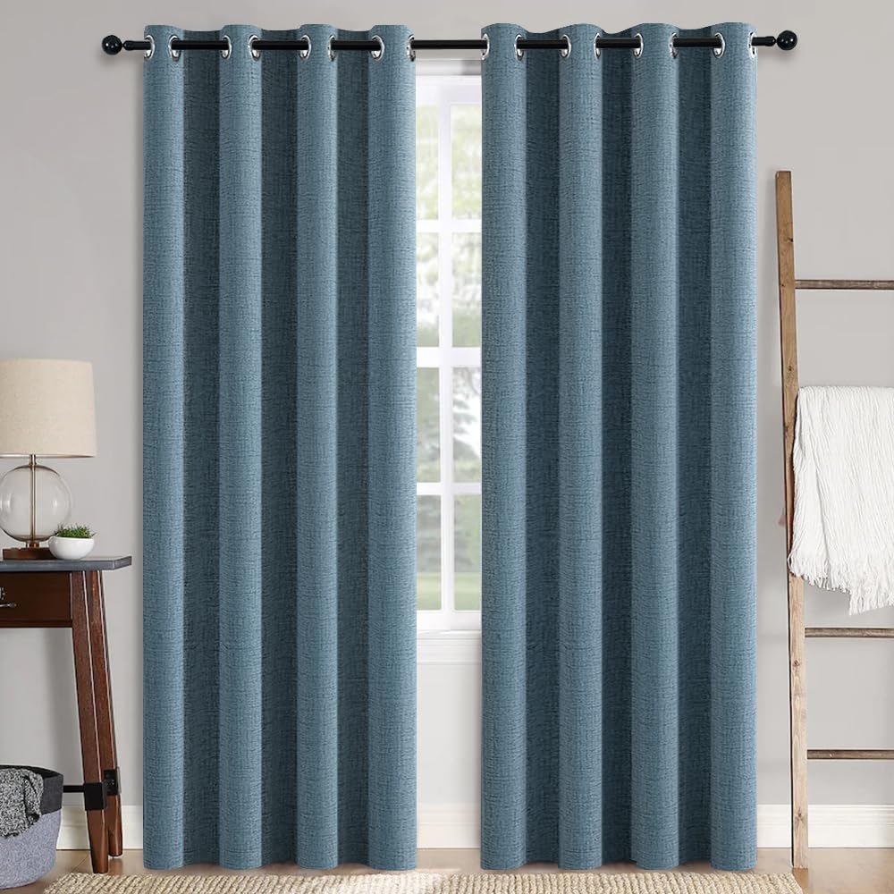 MIULEE Linen-Textured Thermal Insulated Blackout Curtains
