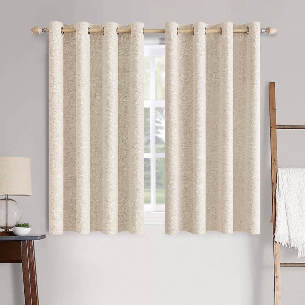 MIULEE Linen-Textured Thermal Insulated Blackout Curtains