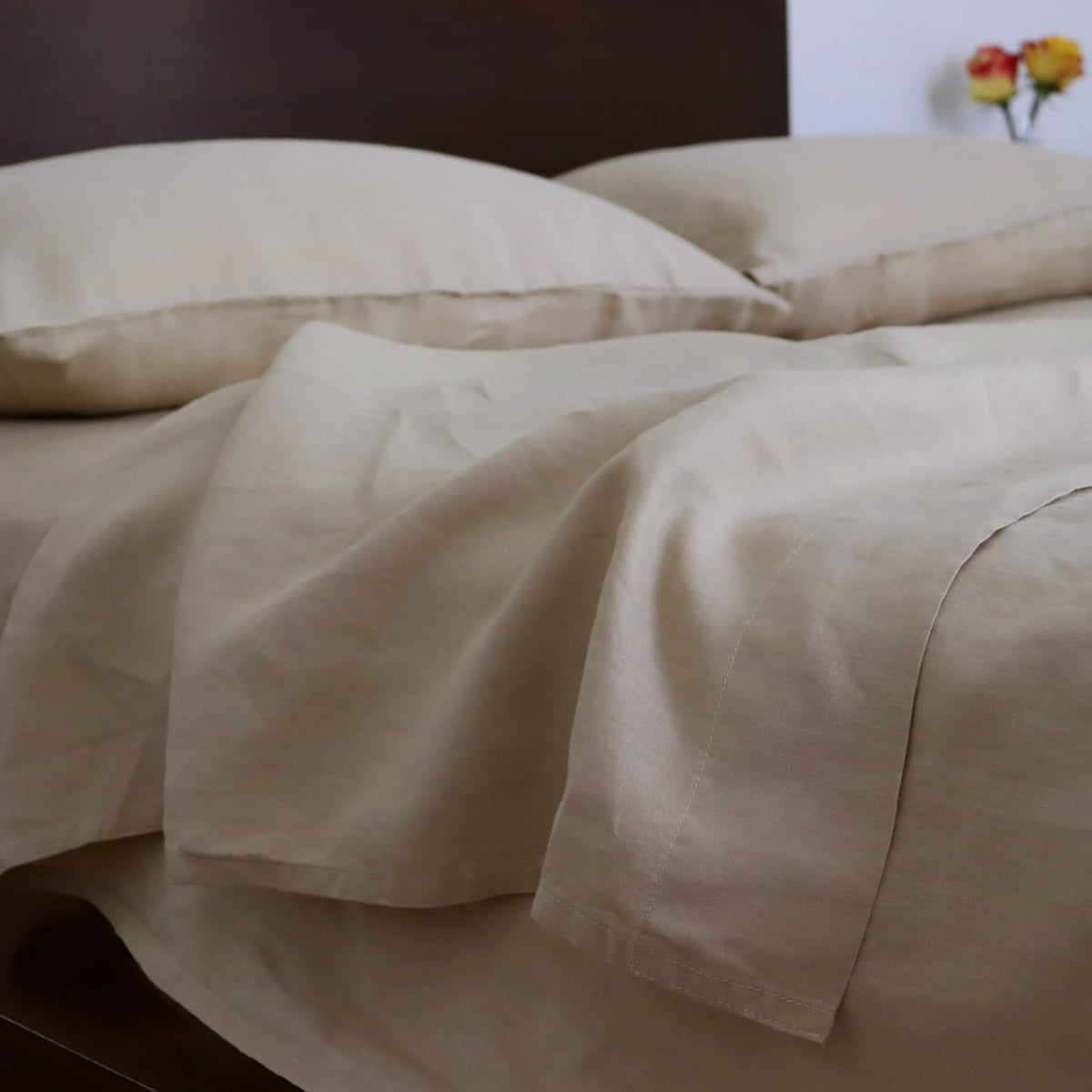 Huddleson Linen Sheet Set Breathable French Flax Woven in Italy European Luxury Quality Sheets