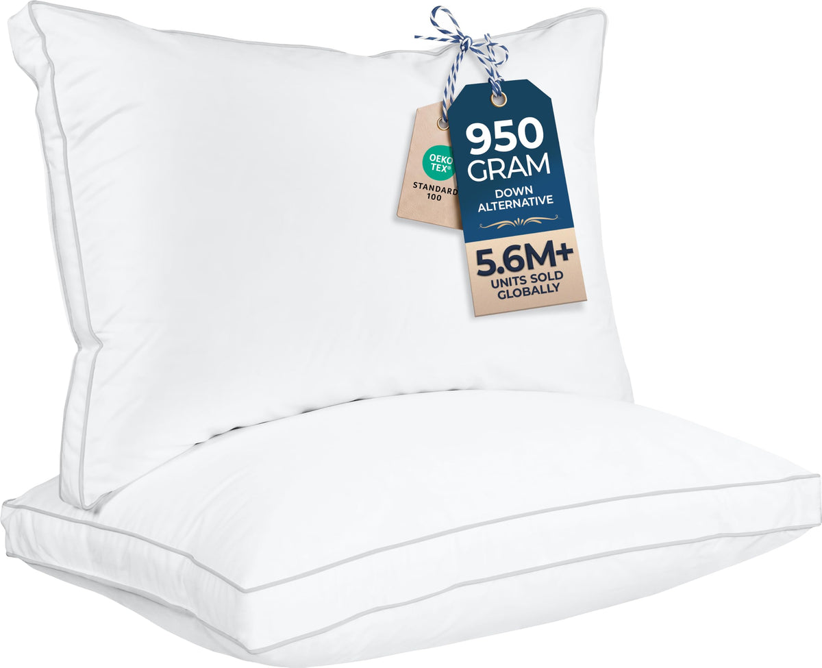 Utopia Bedding Bed Pillows for Sleeping Queen Size (White), Set of 6, Cooling Hotel Quality, Gusseted Pillow for Back, Stomach or Side Sleepers