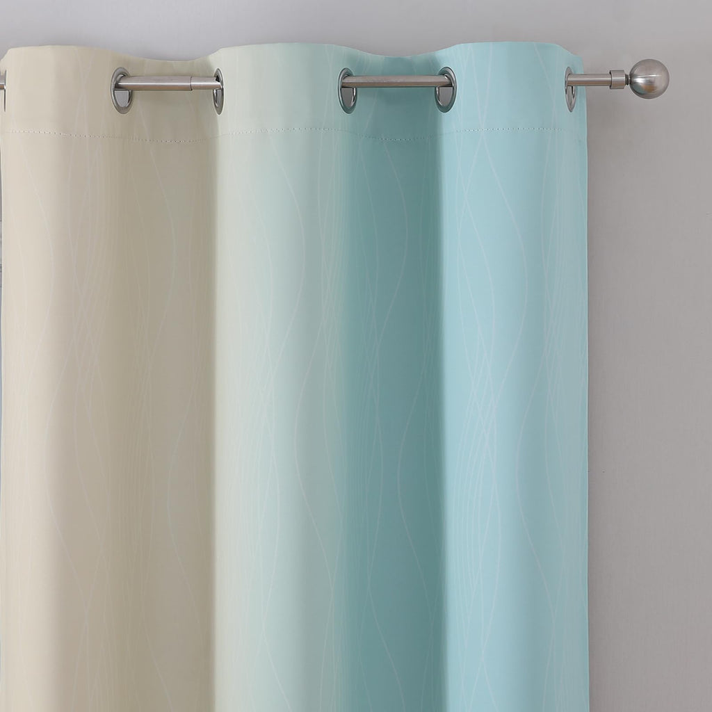 Estelar Textiler Ombre Blackout Curtains for Bedroom 2 Panels Set
