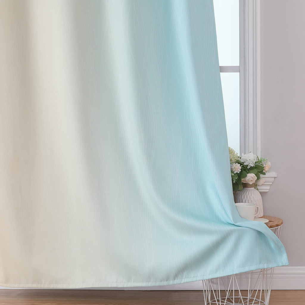 Estelar Textiler Ombre Blackout Curtains for Bedroom 2 Panels Set