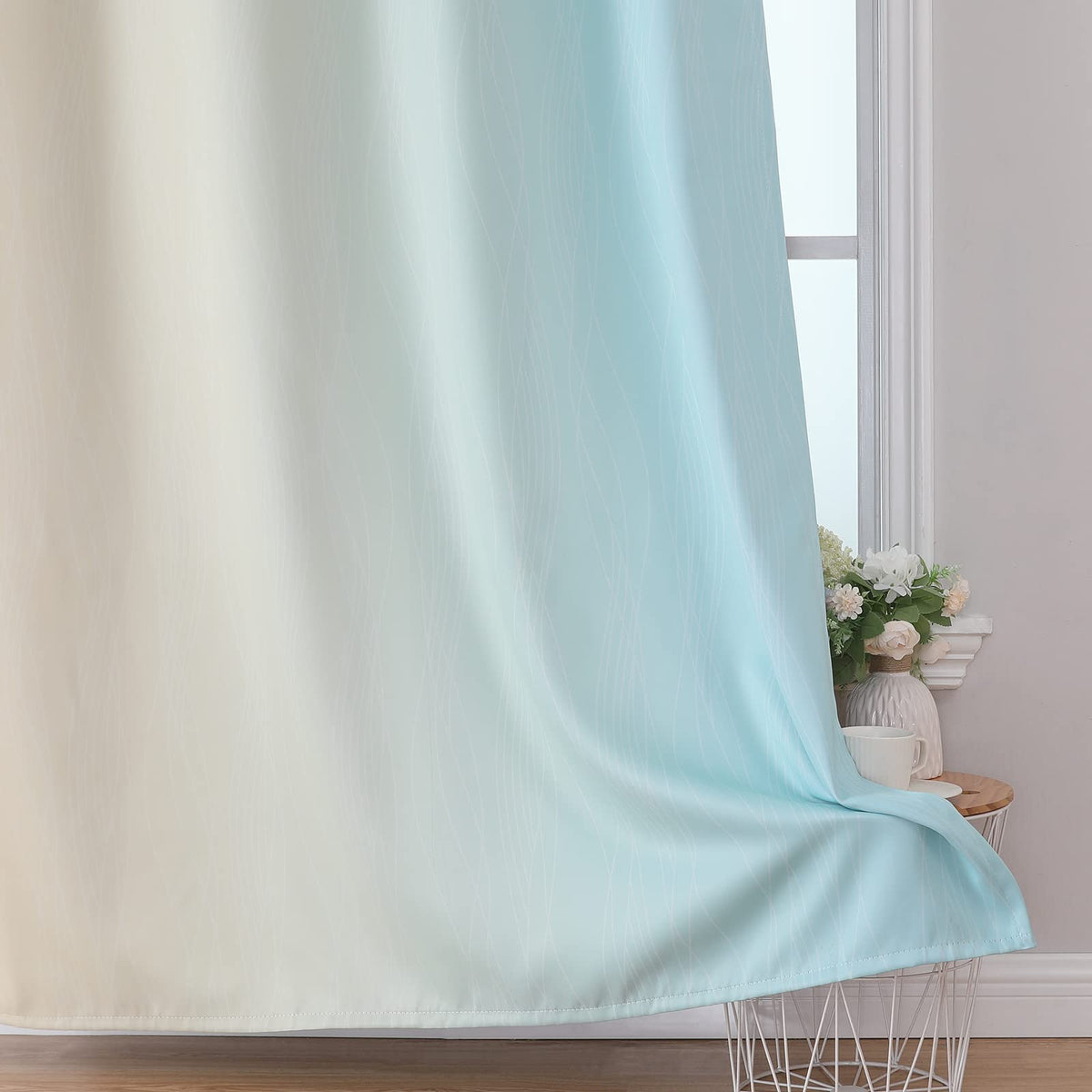 Estelar Textiler Ombre Blackout Curtains for Bedroom 2 Panels Set