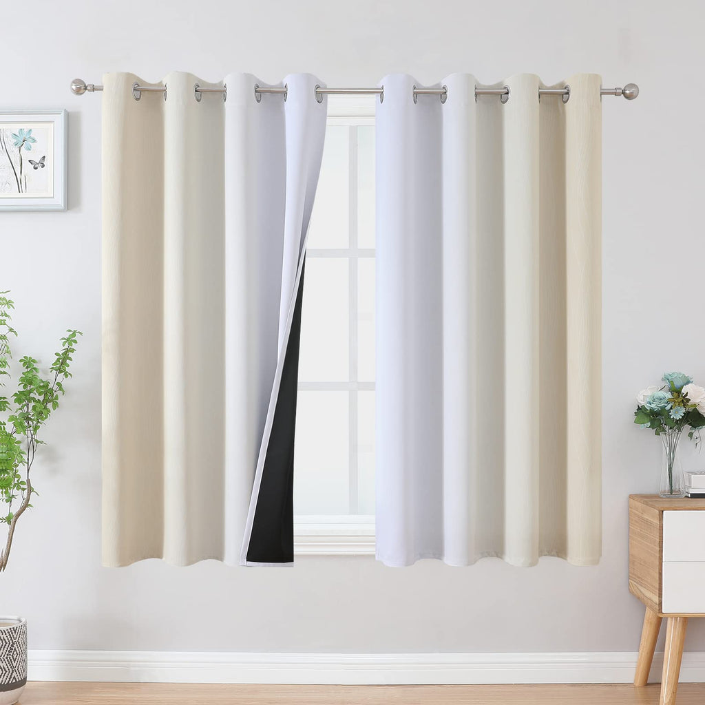 Estelar Textiler Ombre Blackout Curtains for Bedroom 2 Panels Set