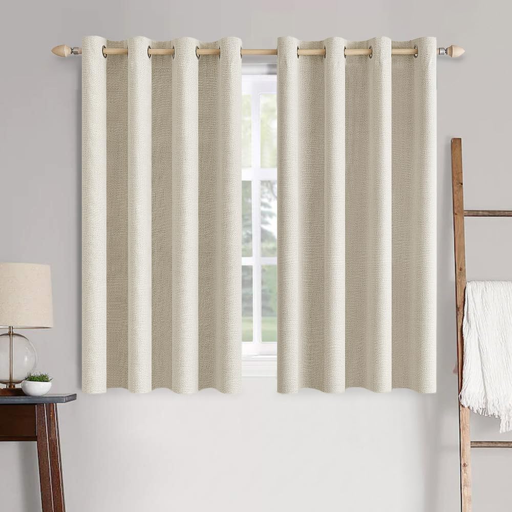 MIULEE Linen-Textured Thermal Insulated Blackout Curtains