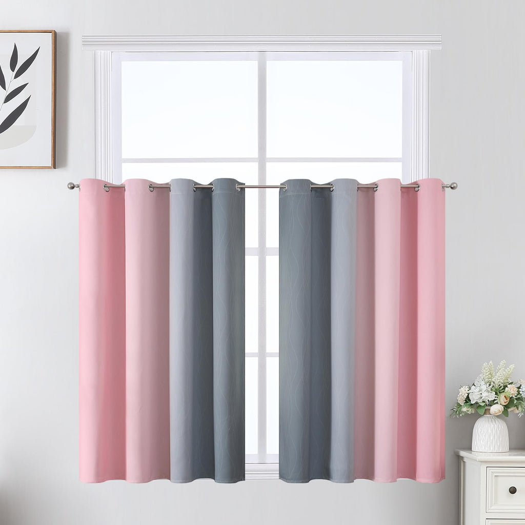 Estelar Textiler Ombre Blackout Curtains for Bedroom 2 Panels Set