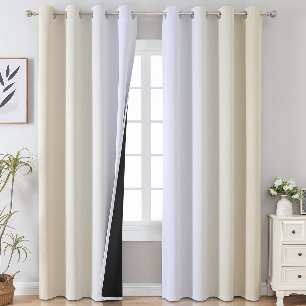 Estelar Textiler Ombre Blackout Curtains for Bedroom 2 Panels Set