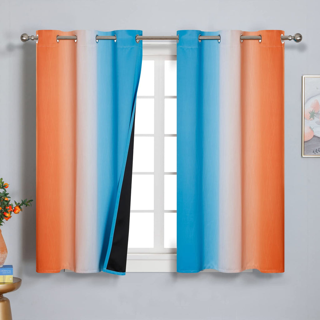 Estelar Textiler Ombre Blackout Curtains for Bedroom 2 Panels Set