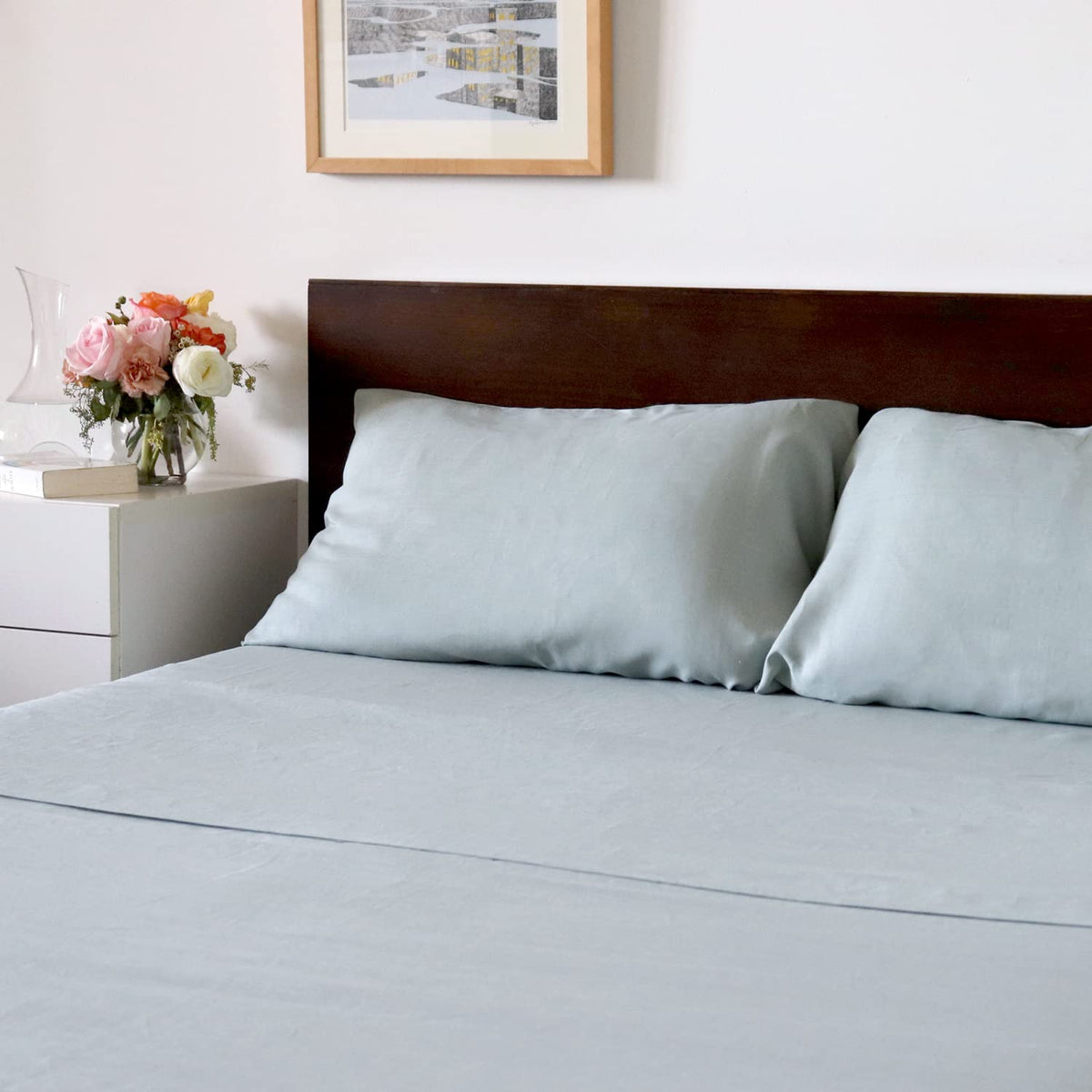 Huddleson Linen Sheet Set Breathable French Flax Woven in Italy European Luxury Quality Sheets