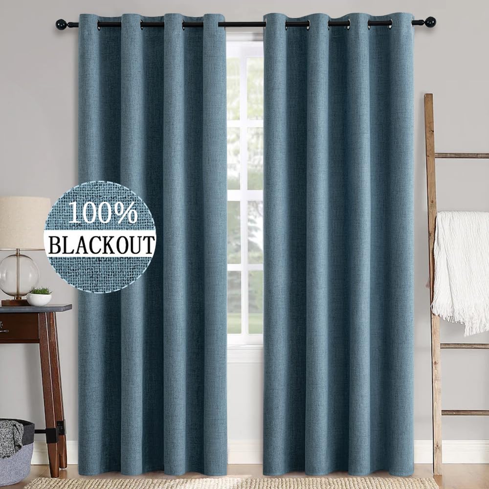 MIULEE Linen-Textured Thermal Insulated Blackout Curtains