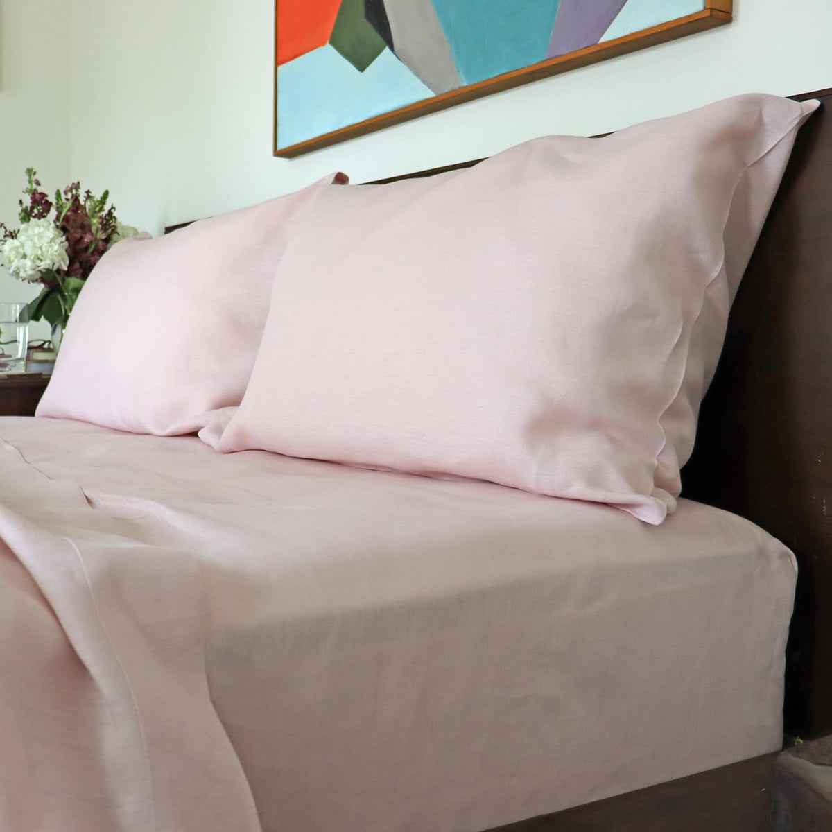 Huddleson Linen Sheet Set Breathable French Flax Woven in Italy European Luxury Quality Sheets