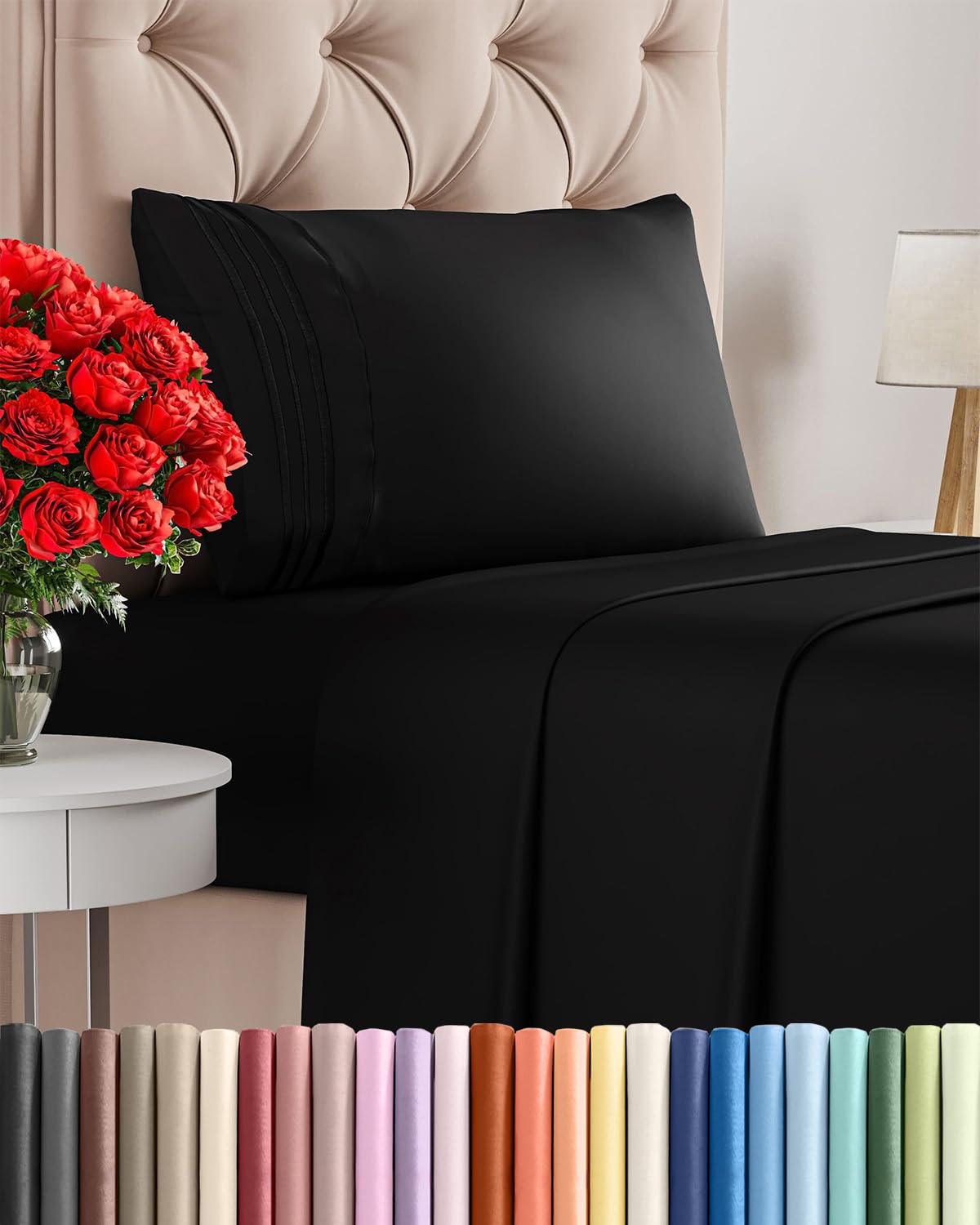 CGK Unlimited 4 Piece Sheet Set - Ultra-Soft, Breathable & Cooling Bed Sheets Set - Hotel Luxury Bedding for Women & Men with Deep Pockets - Wrinkle & Fade Free - Oeko-Tex