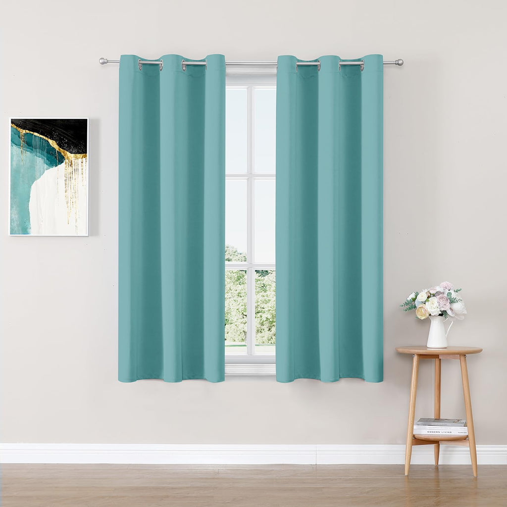 ChrisDowa Grommet Blackout Curtains for Bedroom and Living Room - 2 Panels Set Thermal Insulated Room Darkening Curtains